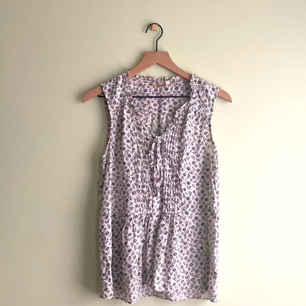 Anthropologie Holding Horses Button Front Faye Floral Sleeveless Blouse - Picture 2 of 5